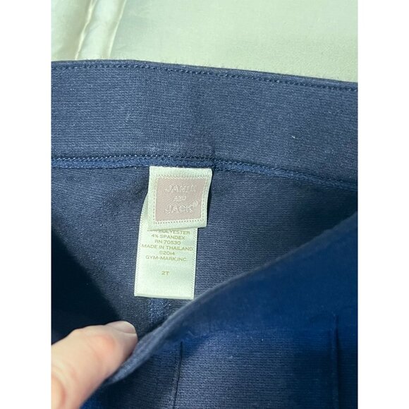 Janie and Jack Ponte Knit Pants Navy Blue Girls Size 2 New without tags Clean sm - Picture 6 of 8
